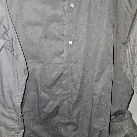 Claiborne Mens Black Modern Fit Dress Shirt Size Xl - Picture 2 of 13